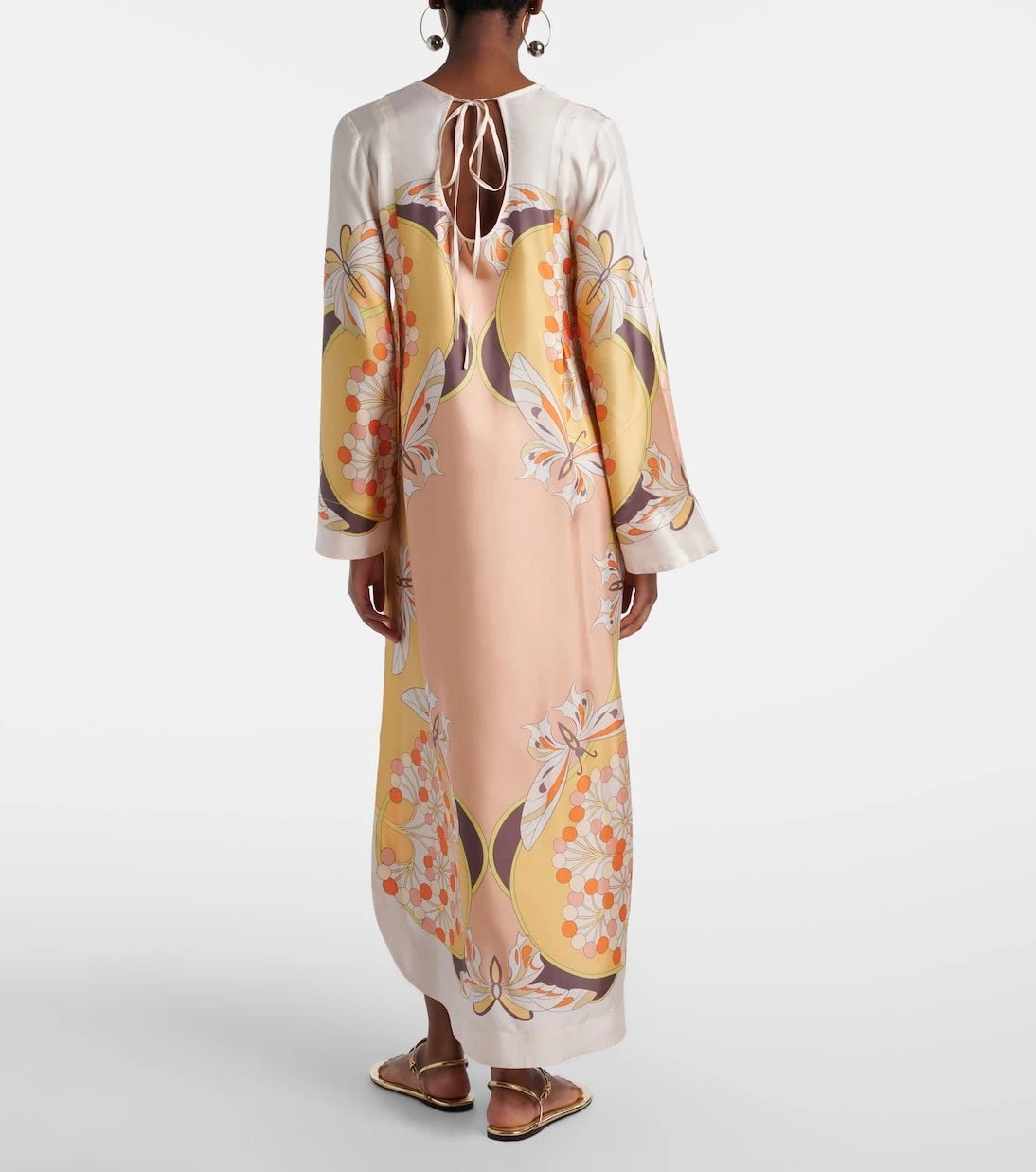 La DoubleJ - Twin Flame printed silk twill maxi dress