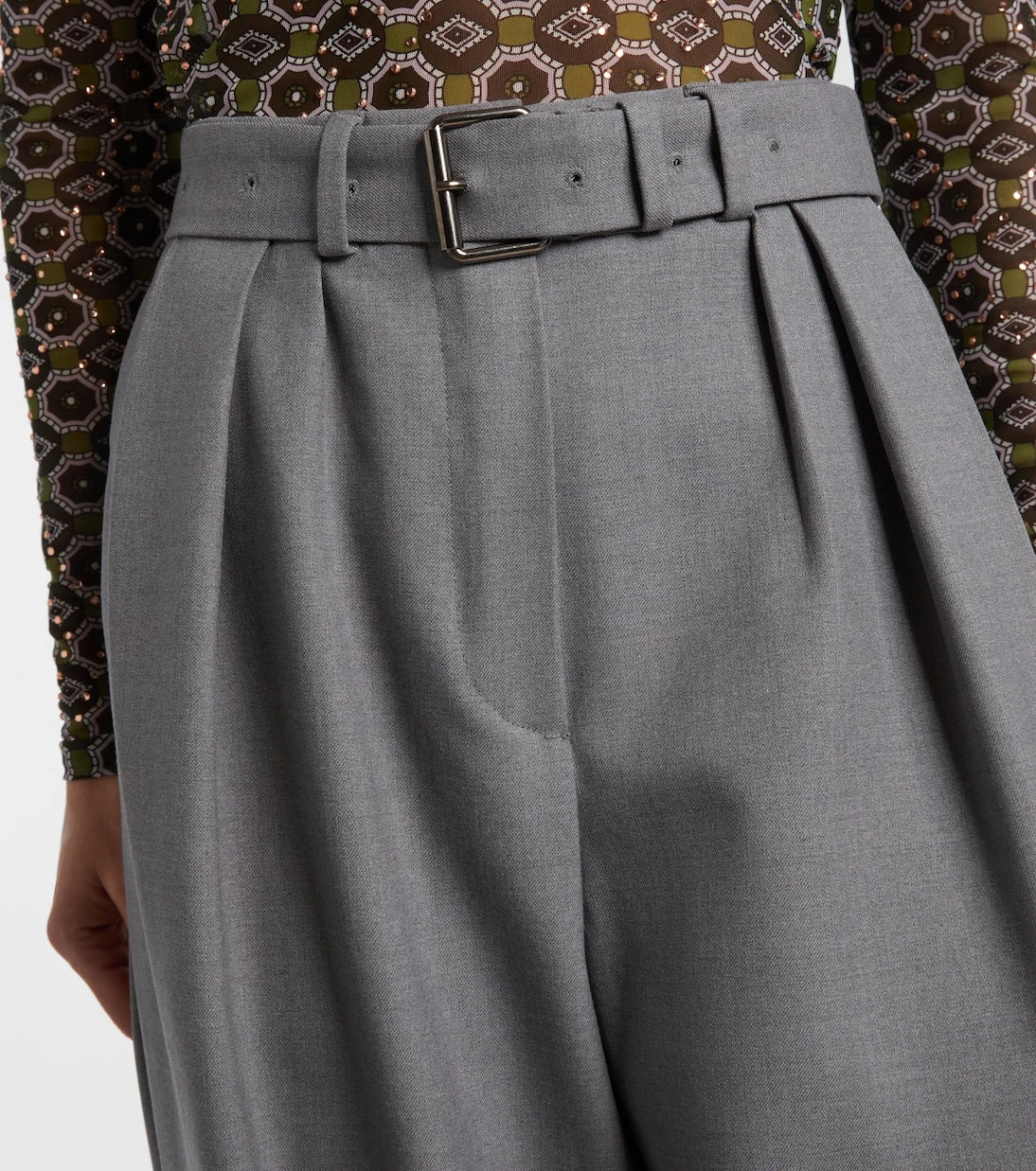 Dries Van Noten - Belted wool-blend wide-leg pants