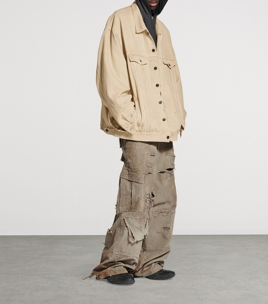 Balenciaga Logo Oversized Denim Jacket