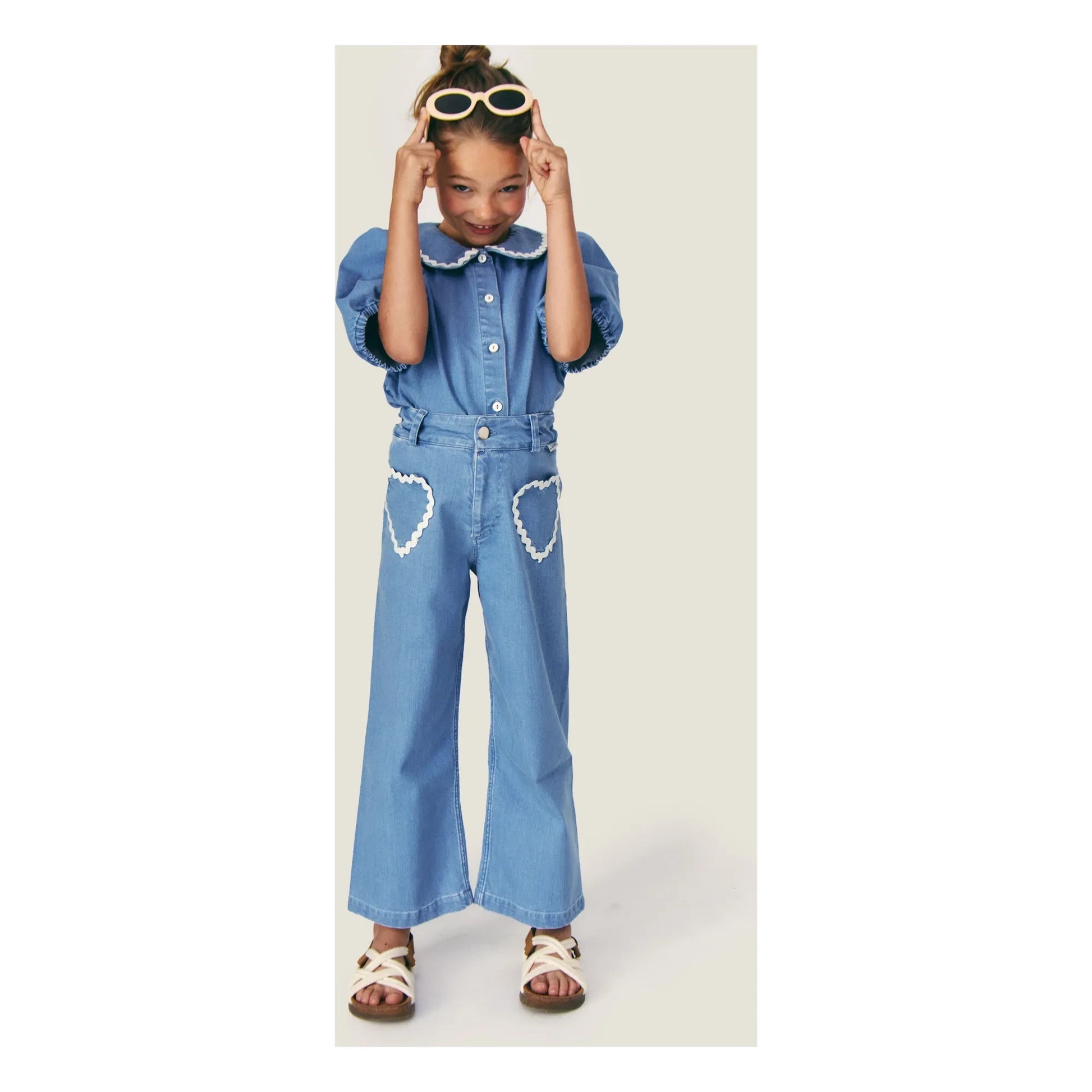Mipounet - Jean Louise Poches Cœurs | Light Blue