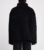 Black Faux Fur Zip-Up Jacket