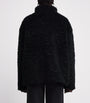 Skims Black Faux Fur Zip-Up Jacket