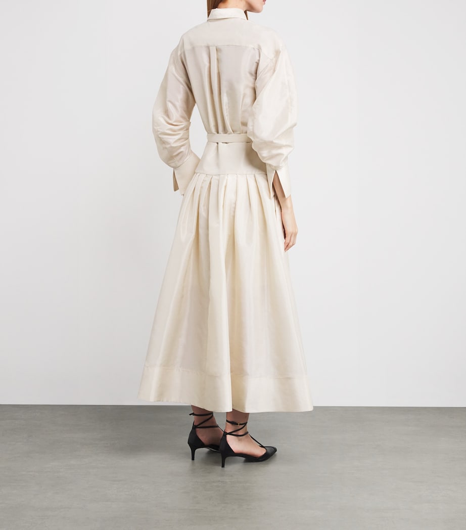 Taffeta Maple Midi Shirt Dress CREAM