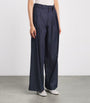 Max Mara Blue Denim Embellished Trousers