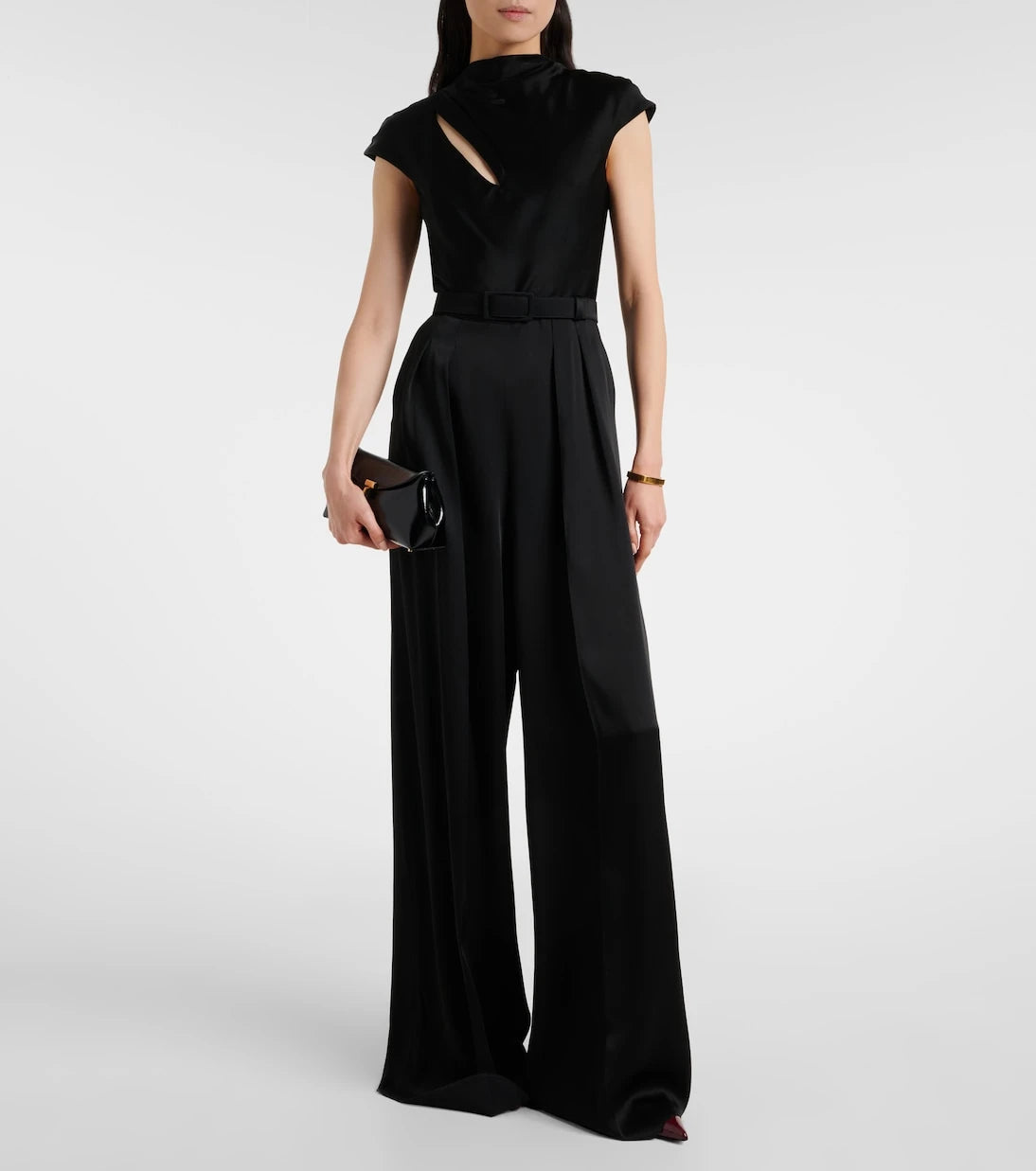 Max Mara - Vespa cutout satin jumpsuit