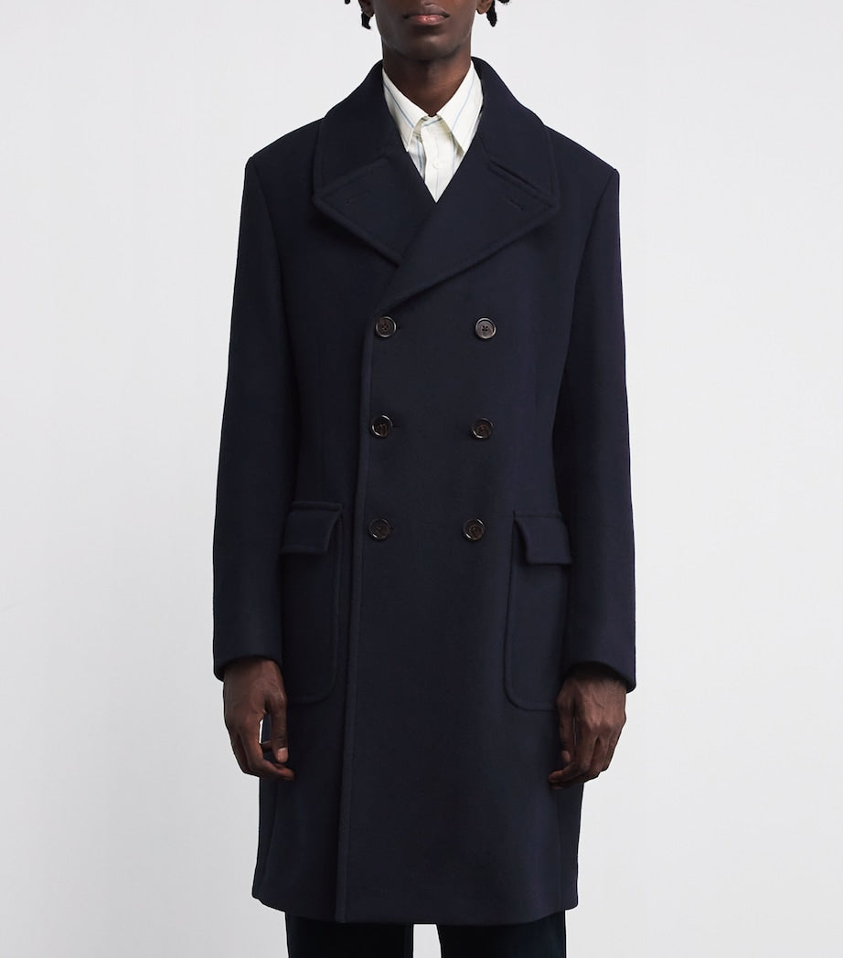 Polo Ralph Lauren Navy Wool-Blend Polo Soft Tailored Peacoat