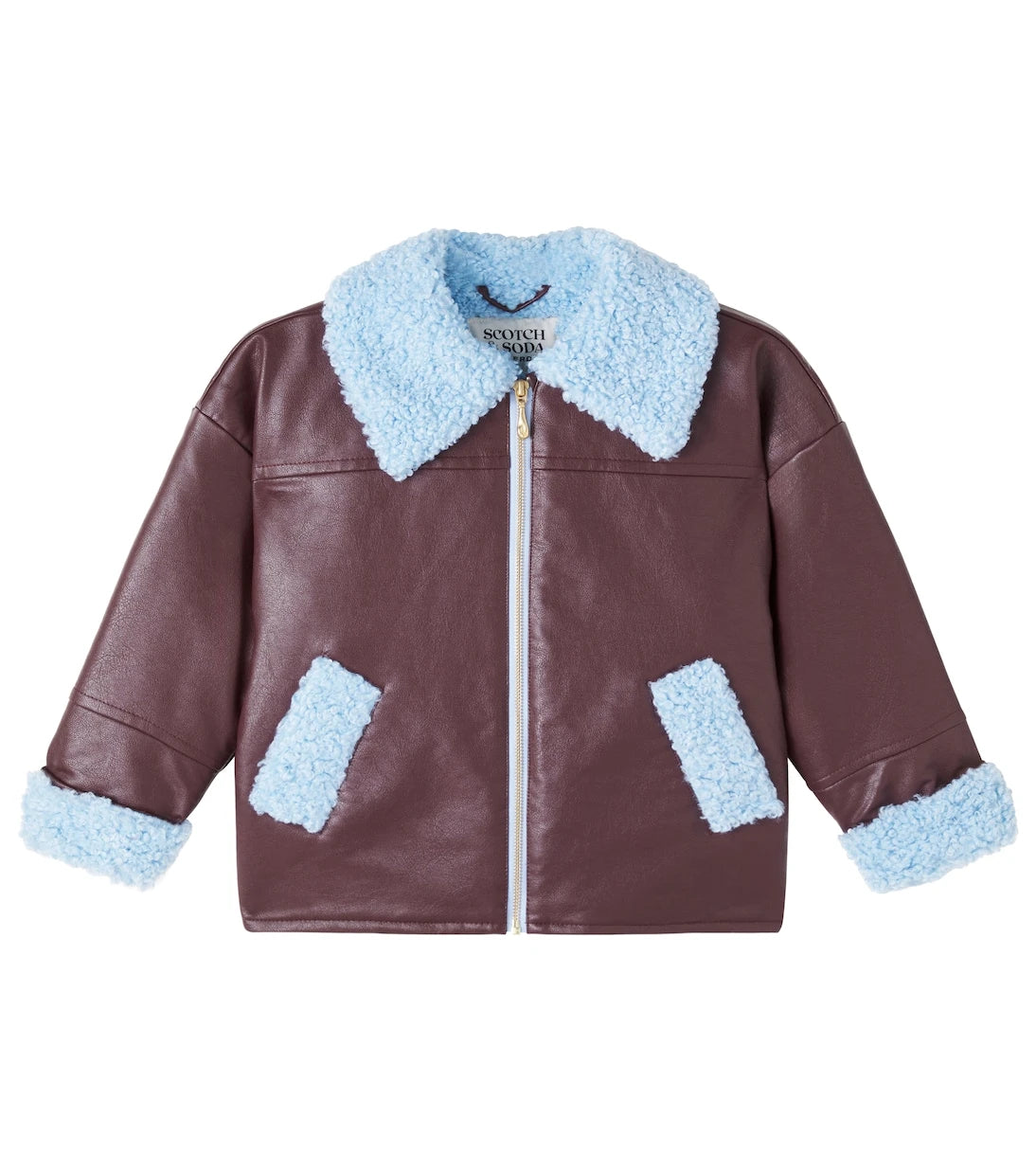 Scotch & Soda Kids - جاكيت مُزين بفرو تيدي