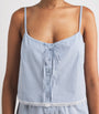 Skims Blue Cotton Poplin Cropped Camisole