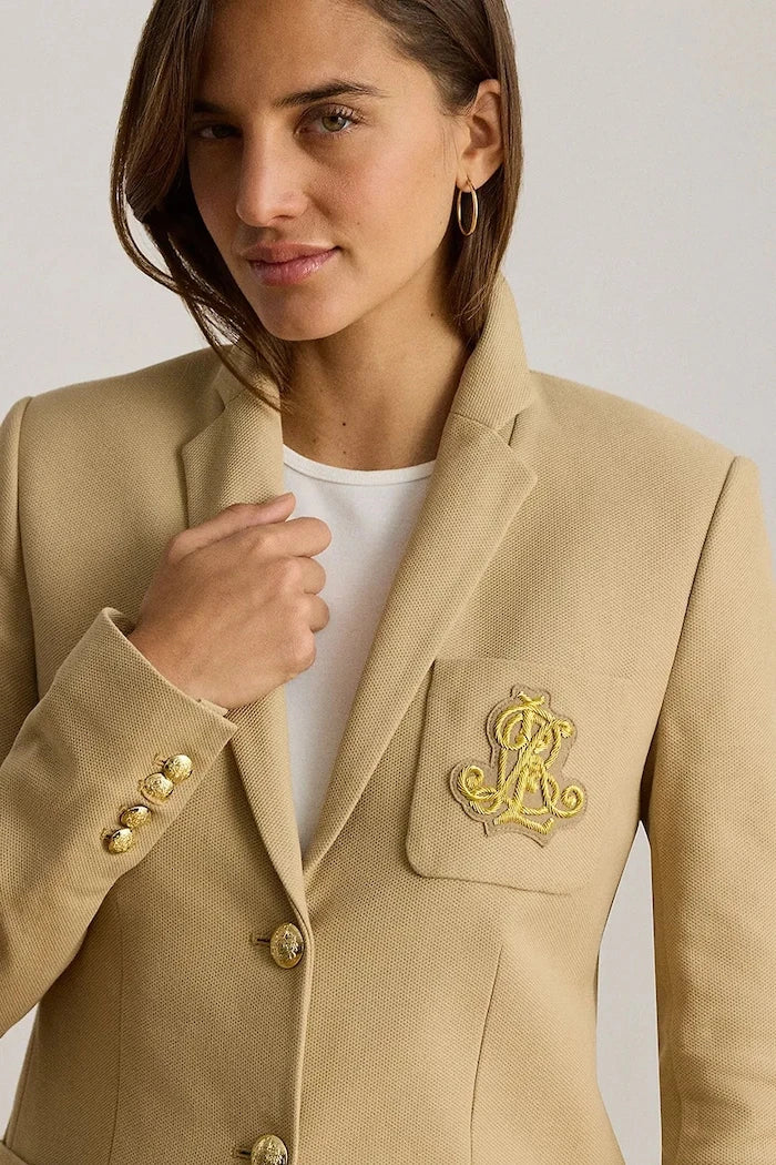 Lauren Ralph Lauren tek düğmeli kadın pamuk elastan ceket