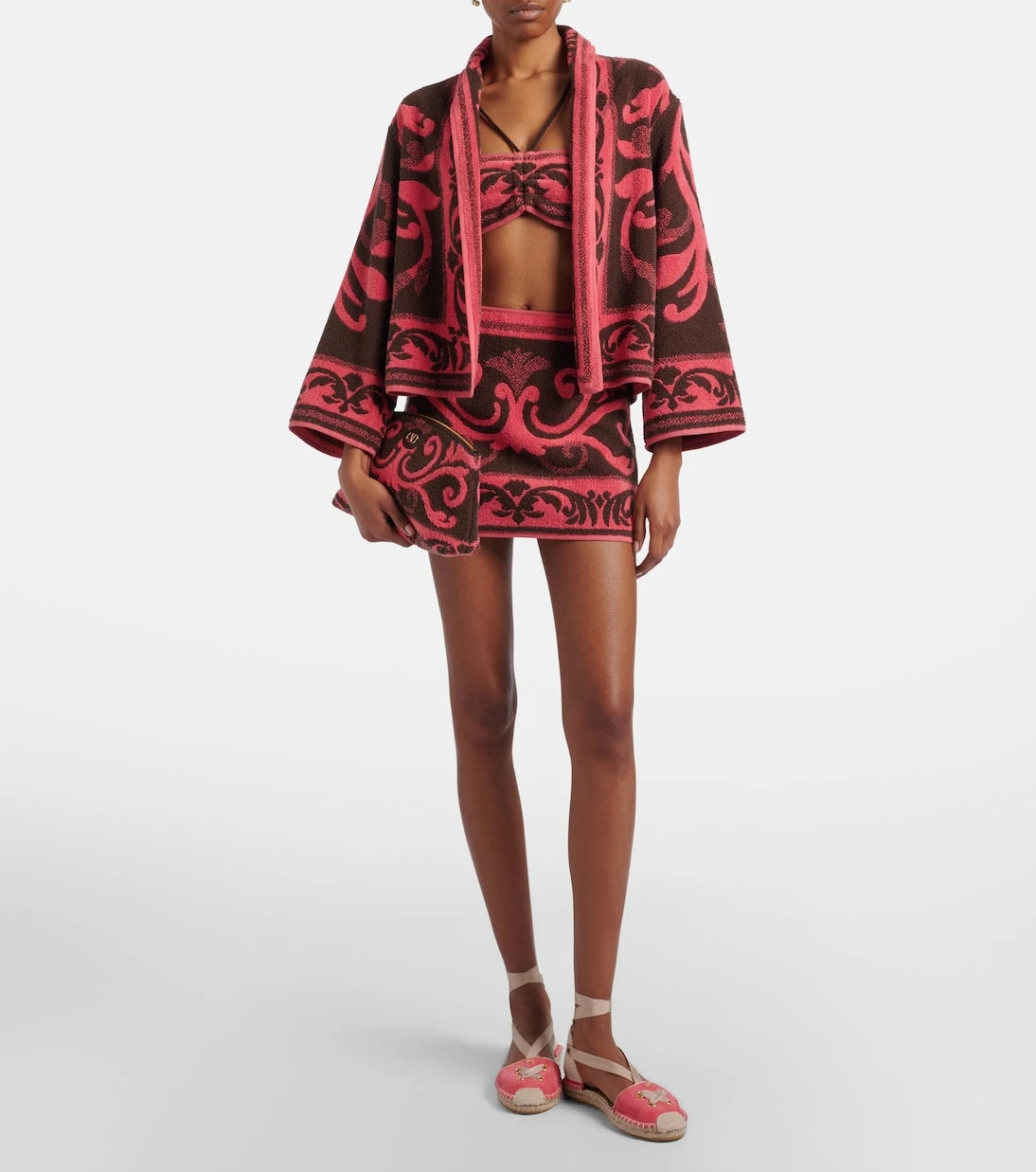 Valentino - Cotton terry jacquard bra top