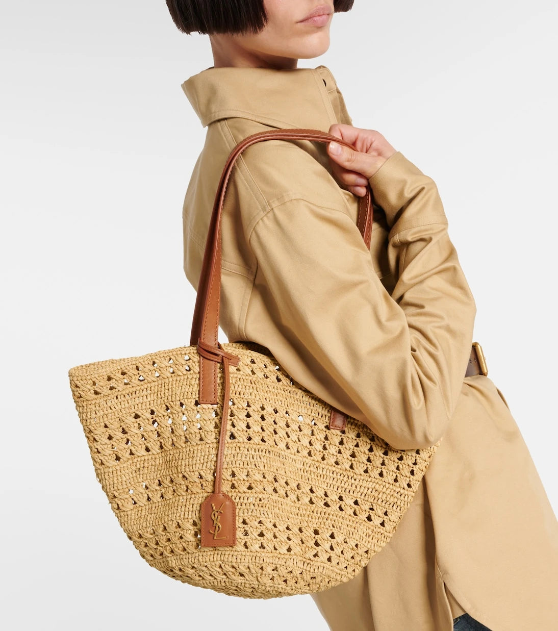 Saint Laurent - Panier Small raffia basket bag