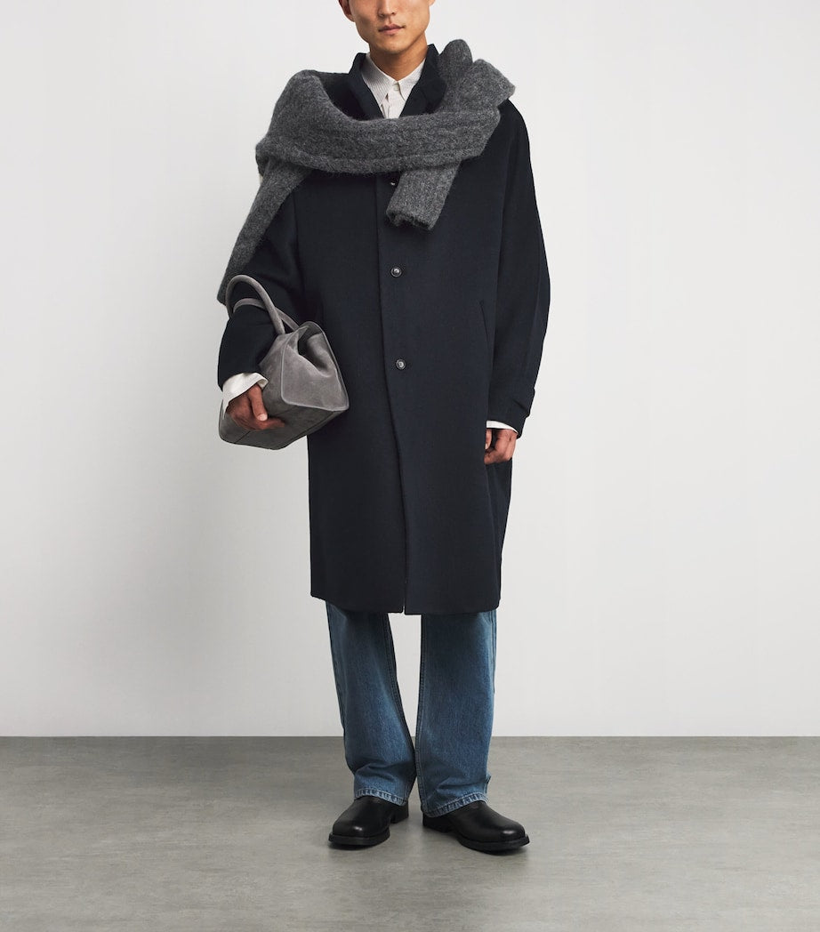 System Navy Wool-Alpaca Overcoat