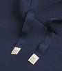 Weekend Max Mara Blue V-Neck Drawstring Hoodie
