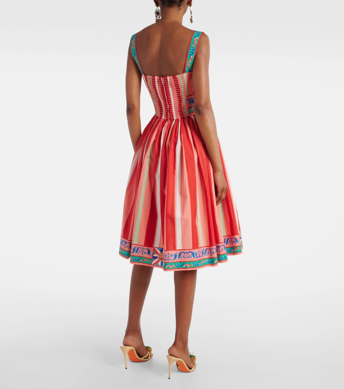 Dolce&Gabbana - Taormina striped cotton bustier dress
