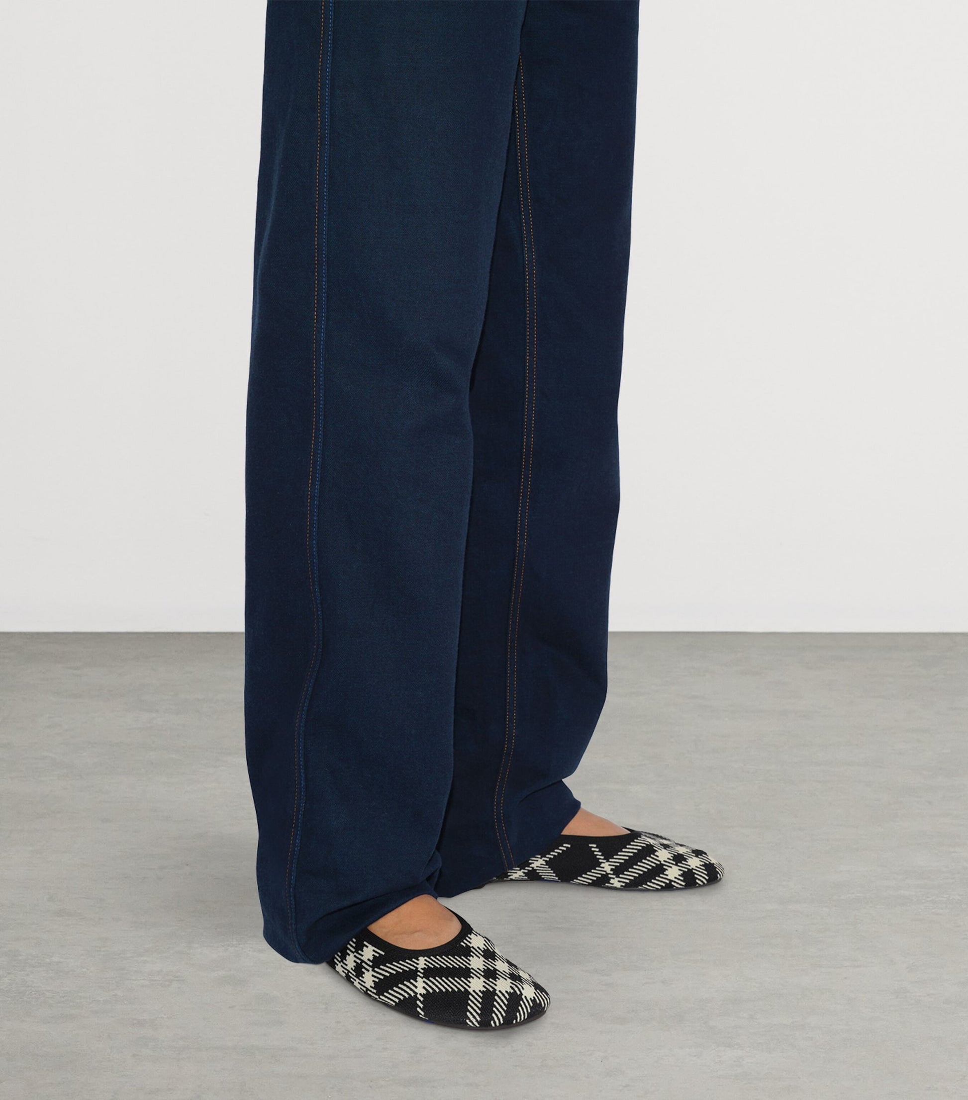 Burberry Black Knit Check Baby Ballet Flats