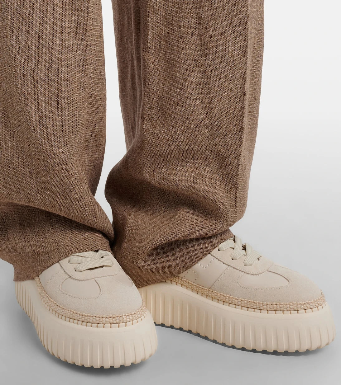 Hogan - حذاء سنيكرز H710 H-Stripes جلد وسويد بلاتفورم