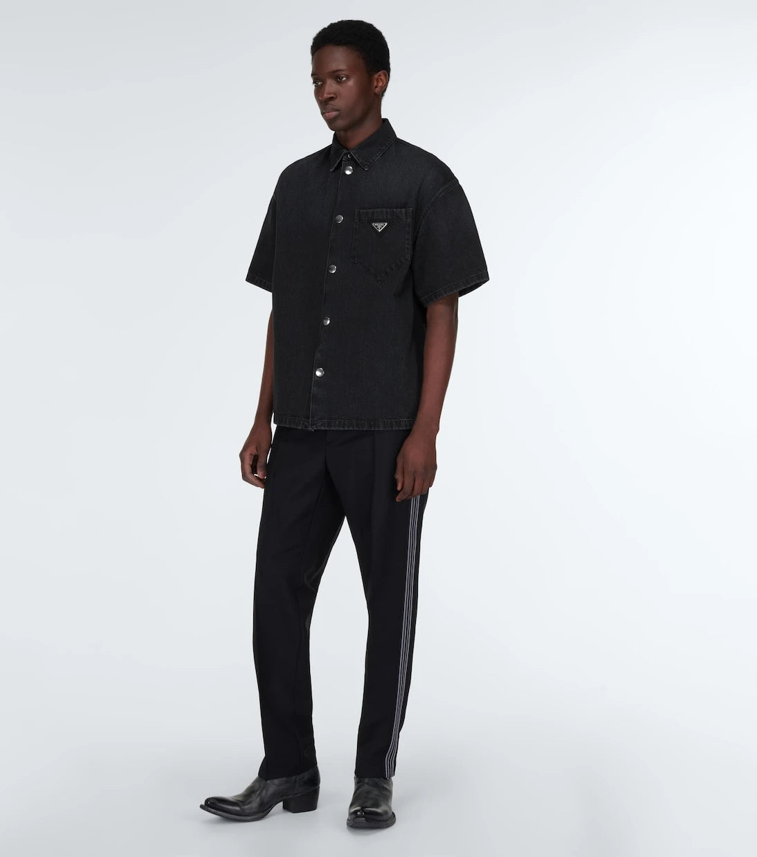 Prada - Logo denim shirt