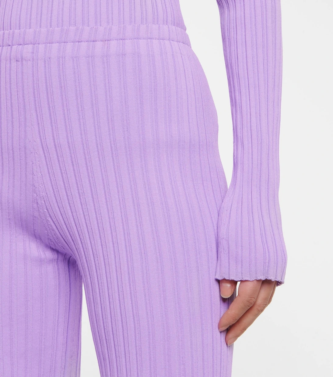 Acne Studios - بنطلون ضيق (ليغينغز) مضلّع من مزيج القطن المحبوك