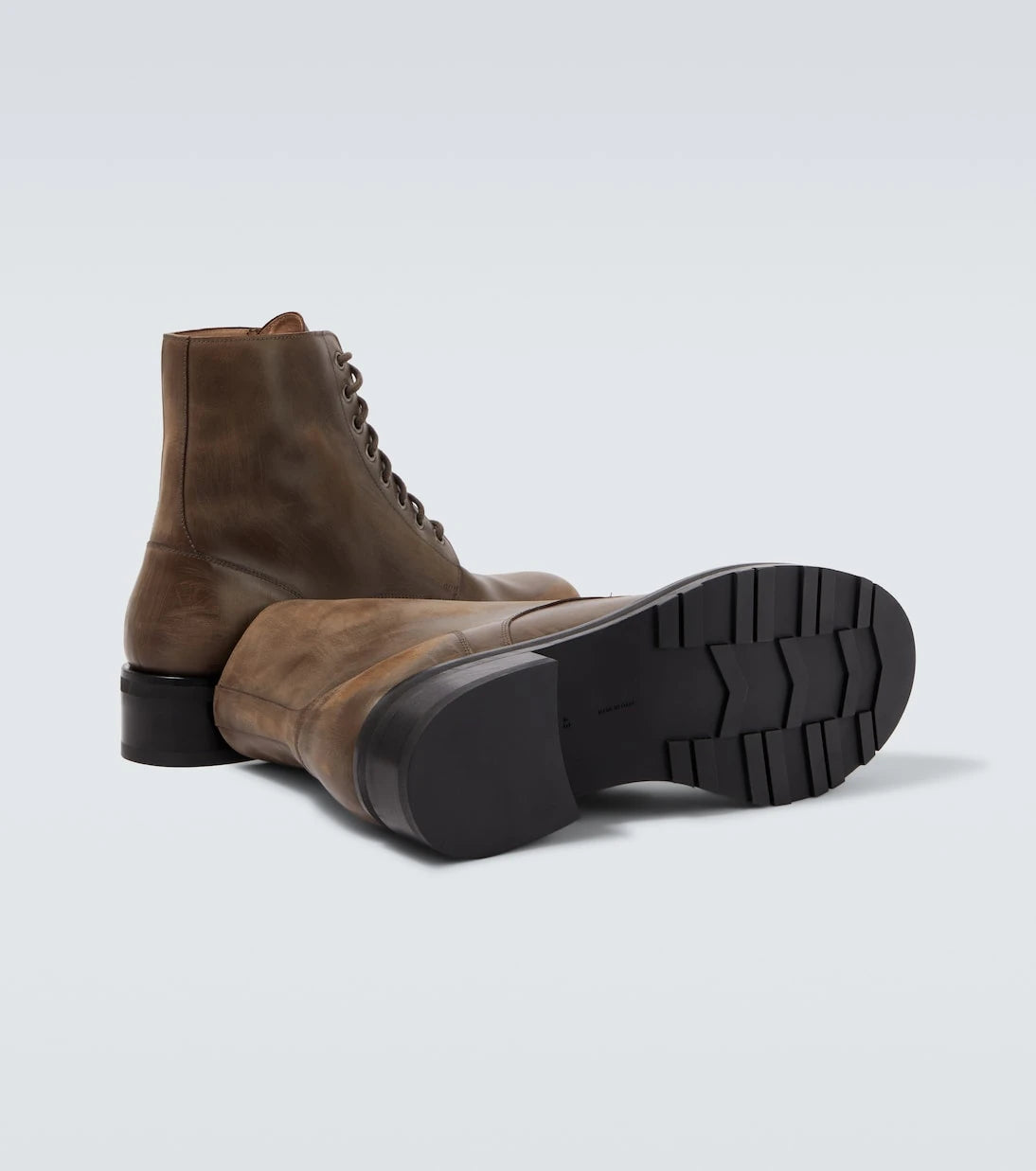 The Row - Distressed leather combat boots