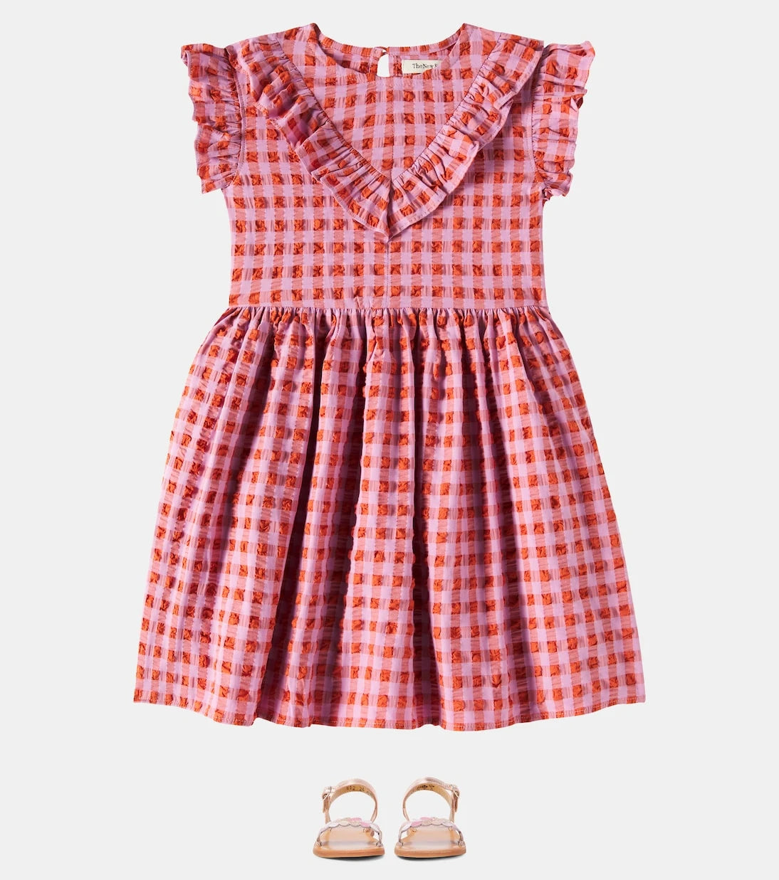 The New Society - Iris gathered cotton-blend dress
