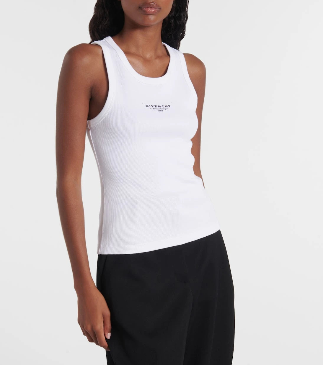 Givenchy - بلوزة قطنية بلا أكمام بطبعة شعار Givenchy