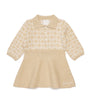 Givenchy Kids Beige Cotton-Cashmere Monogram Dress (6 Months-3 Years)