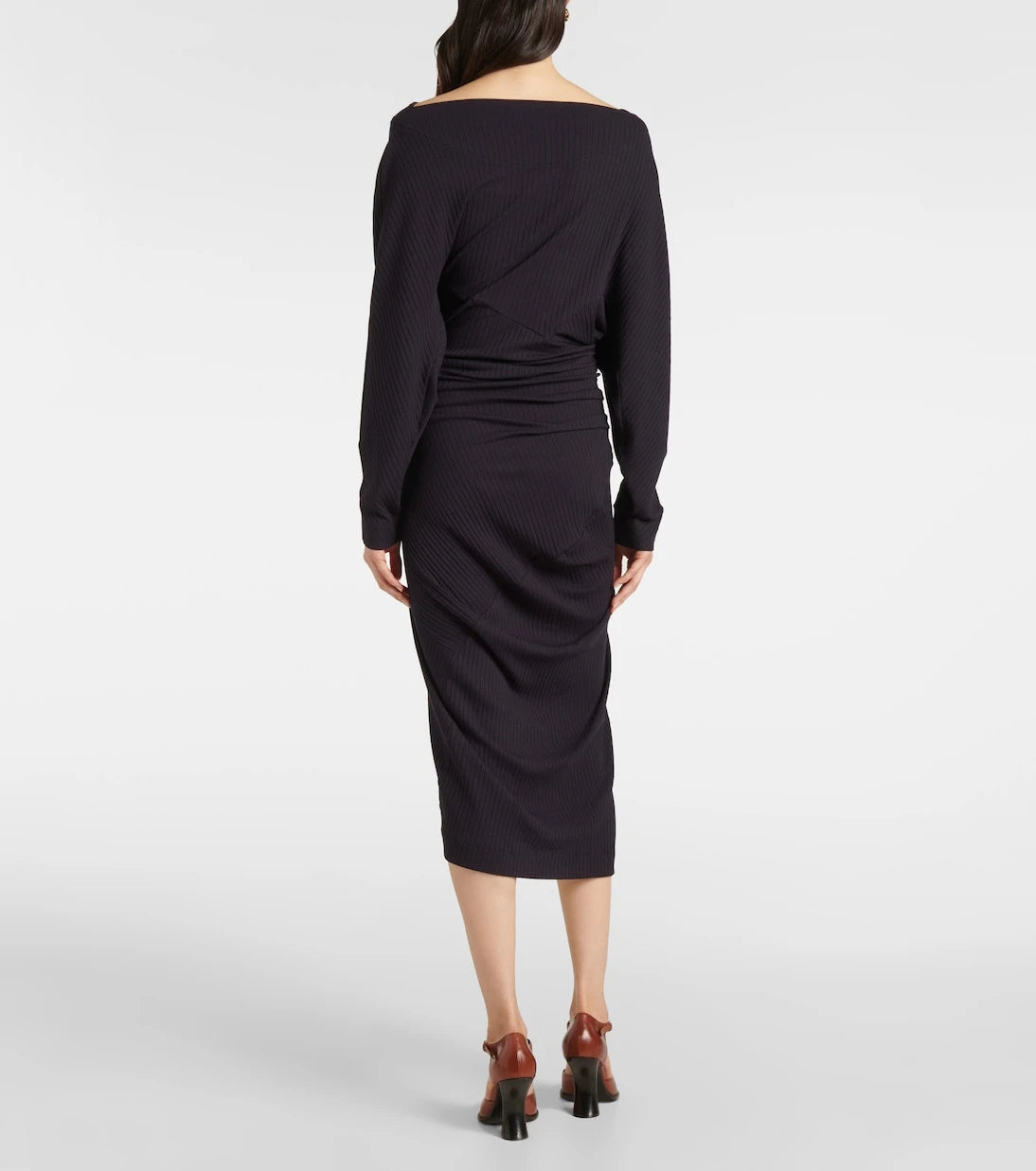 Dries Van Noten - Draped jersey midi dress