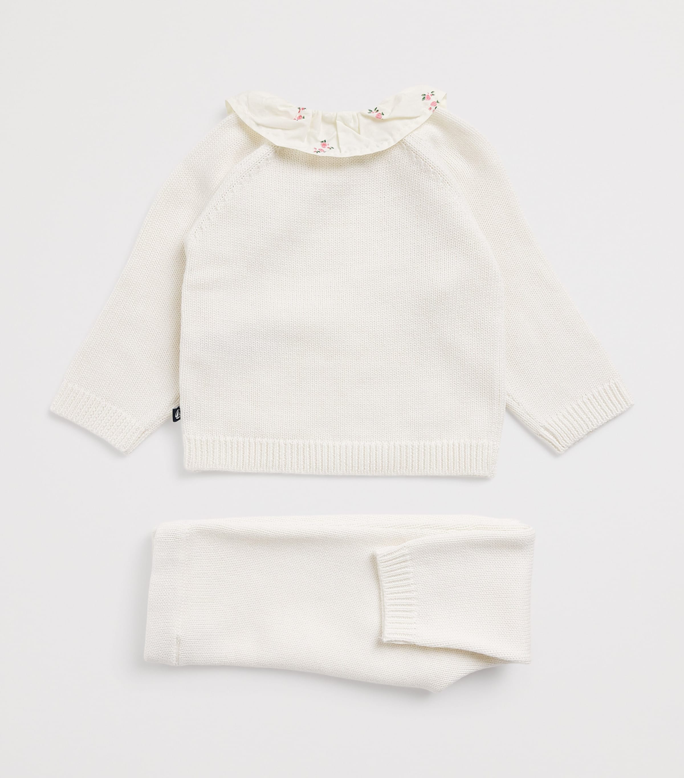 Cotton Cardigan and Trousers Set (1-18 Months) MARSHMALLOW