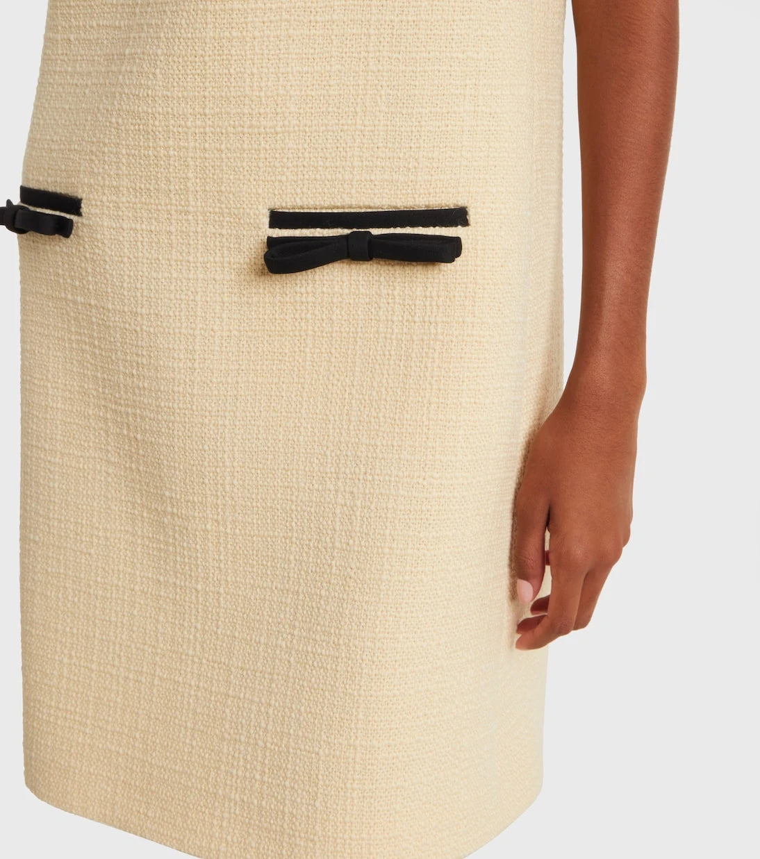Valentino - Bow-detail wool-blend tweed minidress