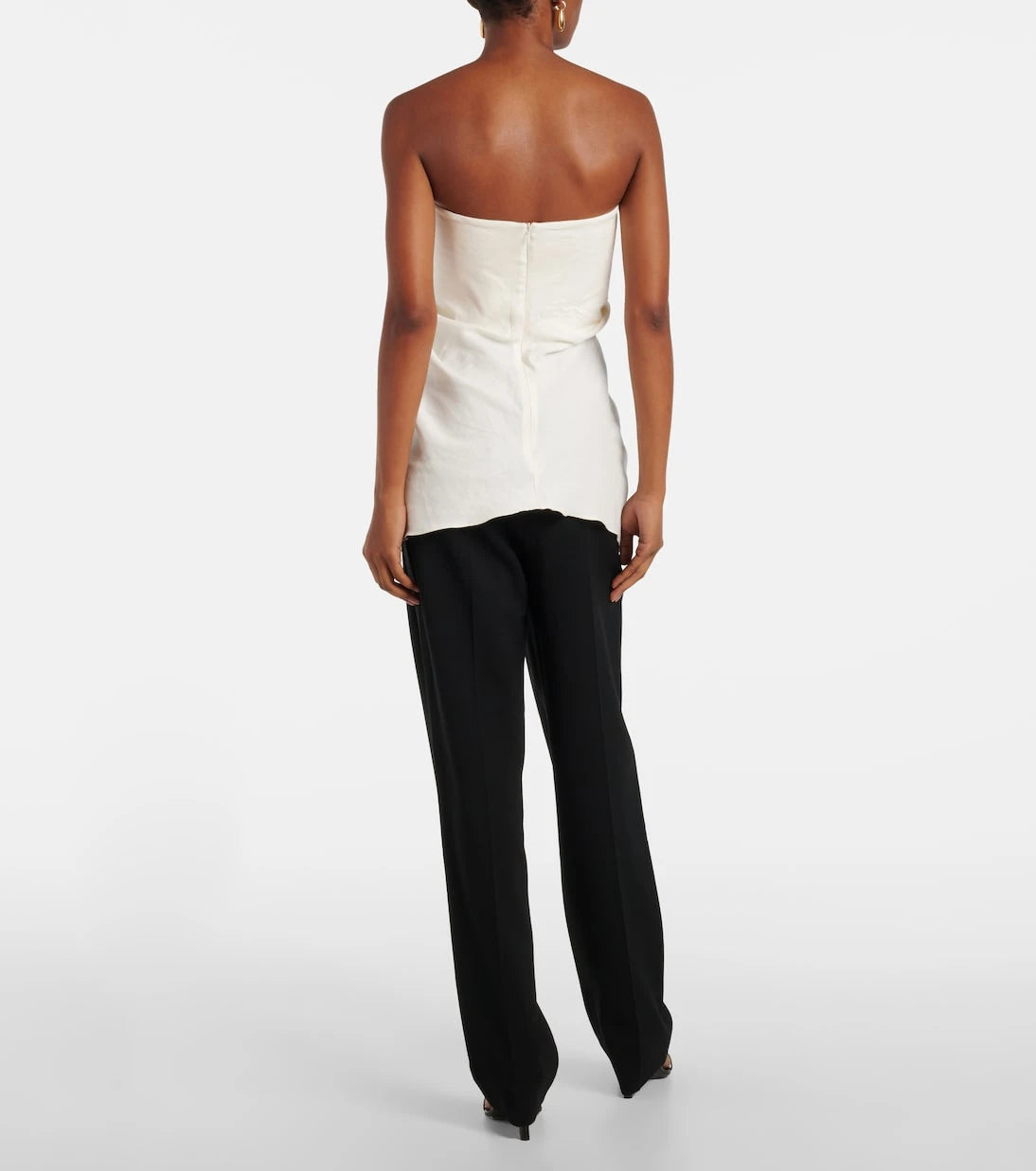Tove - Tuiren draped linen and cotton-blend top