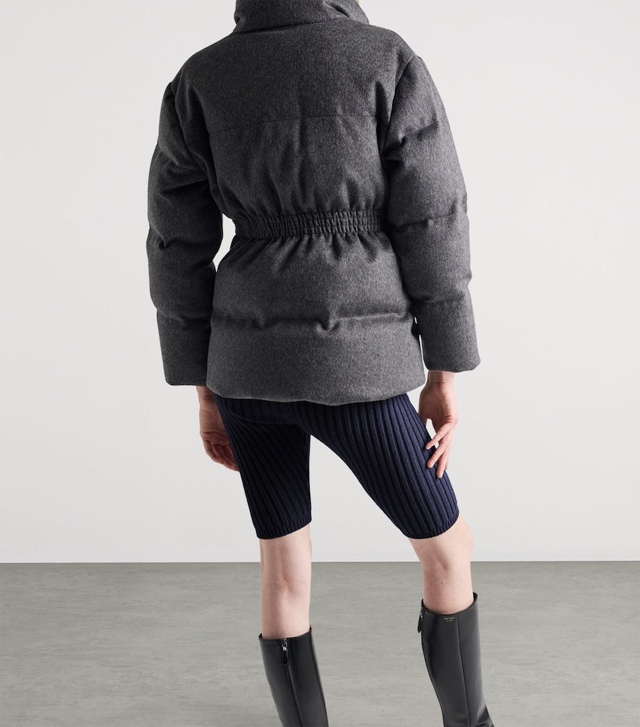 Prada Grey Wool Loden Down Jacket