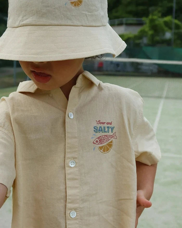 Детска ленена риза Konges Sløjd FRANZEN SS LINEN SHIRT