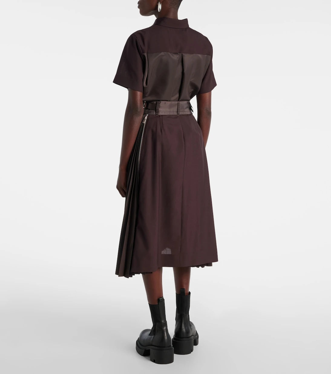 Sacai - تنورة ميدي بكسرات