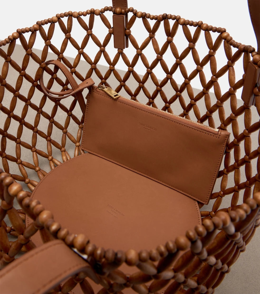 Saint Laurent - Panier Small wooden basket bag