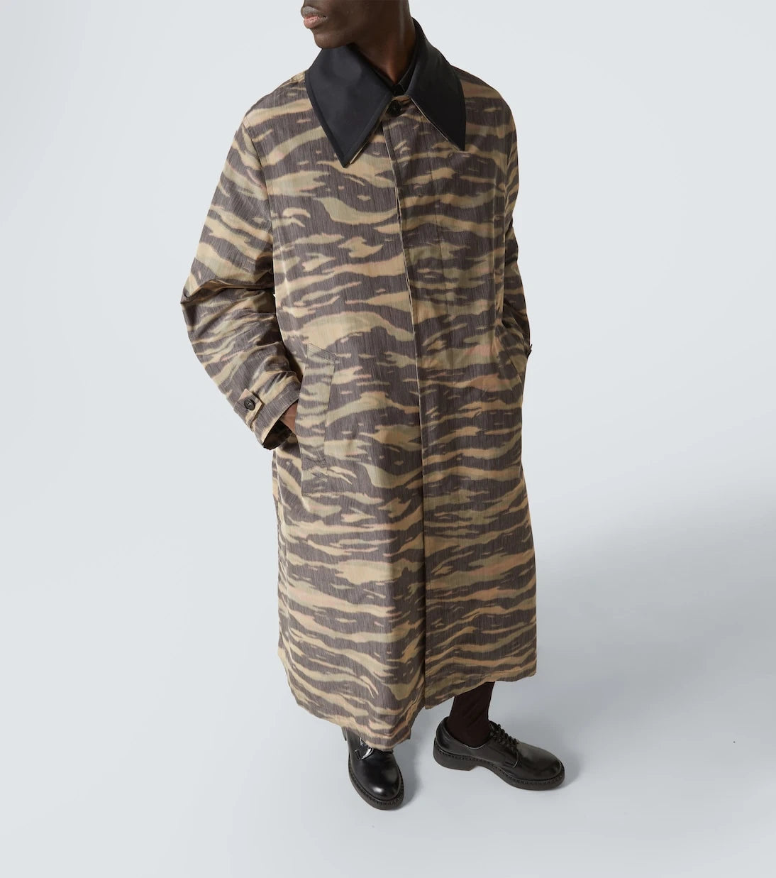 Jil Sander - Camouflage crêpe de chine car coat