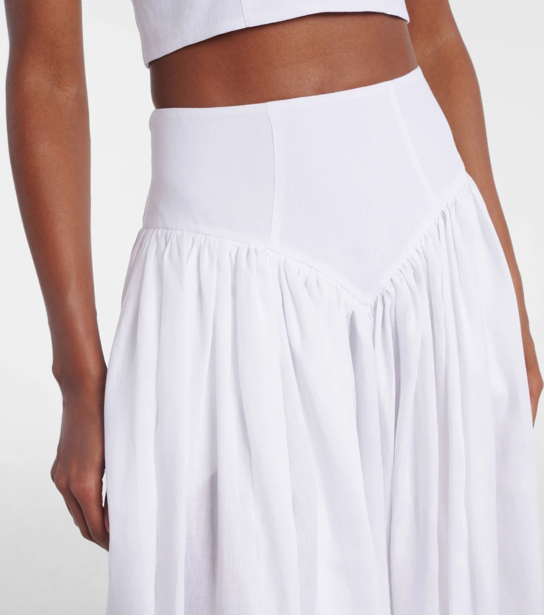 Gabriela Hearst - Juniper gathered linen midi skirt