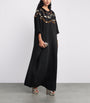 Black Crepe Sequin-Embellished Maxi Kaftan Dress