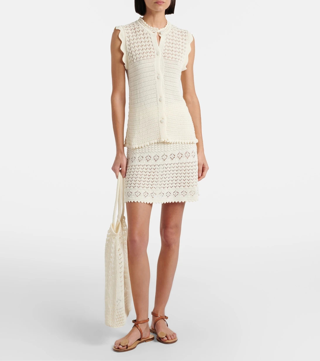 Eres - Ocre crochet shoulder bag