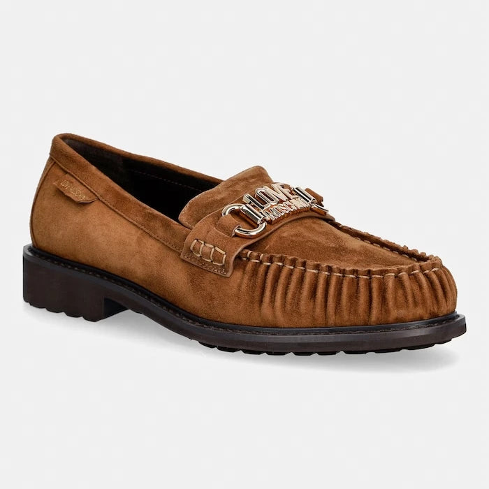 Love Moschino kadın süet mokasenler