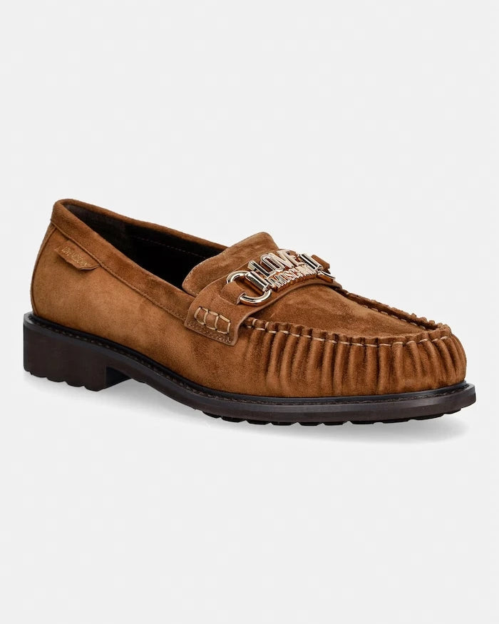 Love Moschino kadın süet mokasenler