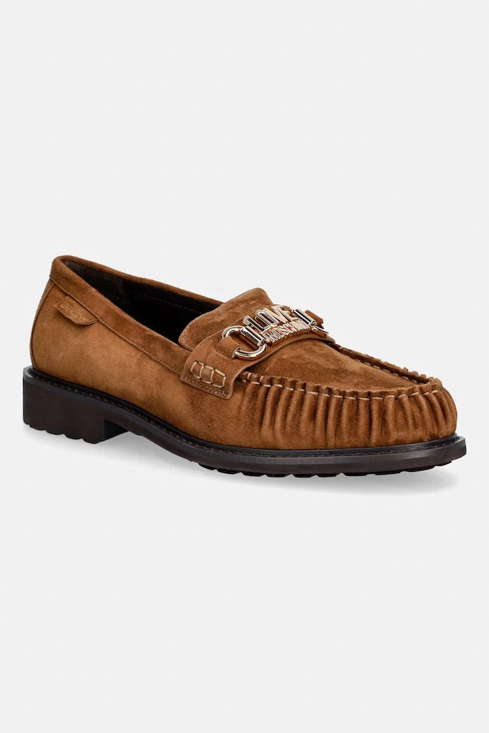 Love Moschino kadın süet mokasenler