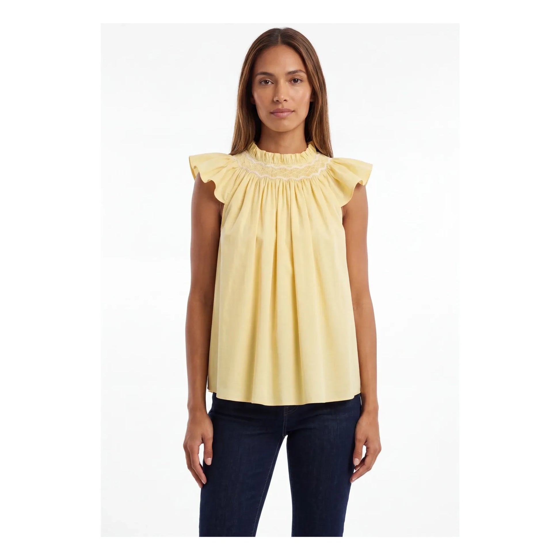 BELLEPIECE - Mykonos Cotton Poplin Top | Yellow