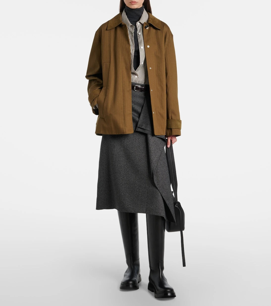 Proenza Schouler - حذاء Bank جلدي يصل للركبة