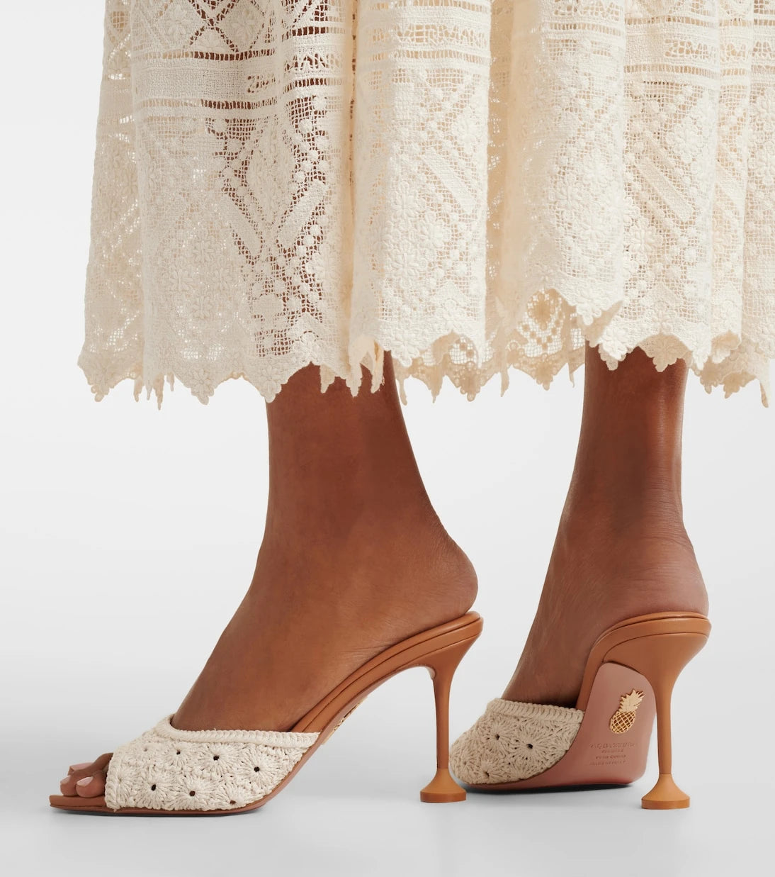 Aquazzura - Loom macramé mules