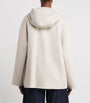 Max Mara White Virgin Wool Hooded Coat