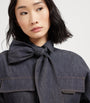 Brunello Cucinelli Blue Denim Pussybow Shirt