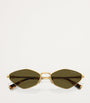 Gold Metal Oval Sunglasses