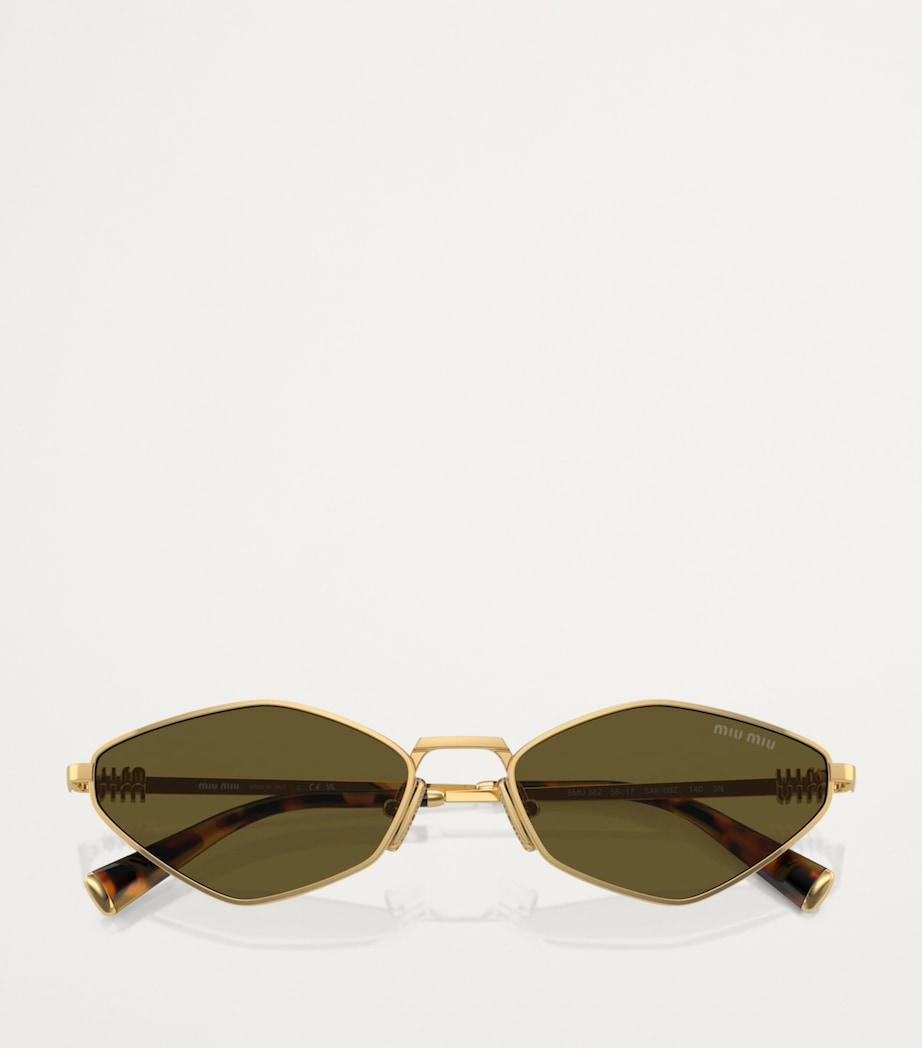 Gold Metal Oval Sunglasses