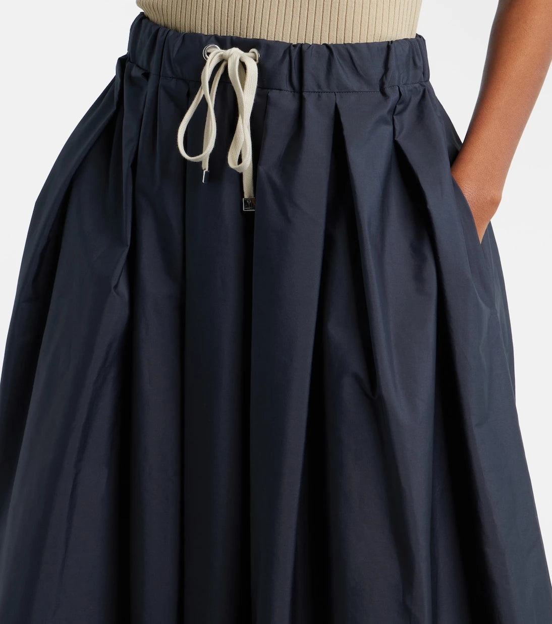 'S Max Mara - Pineta pleated cotton midi skirt