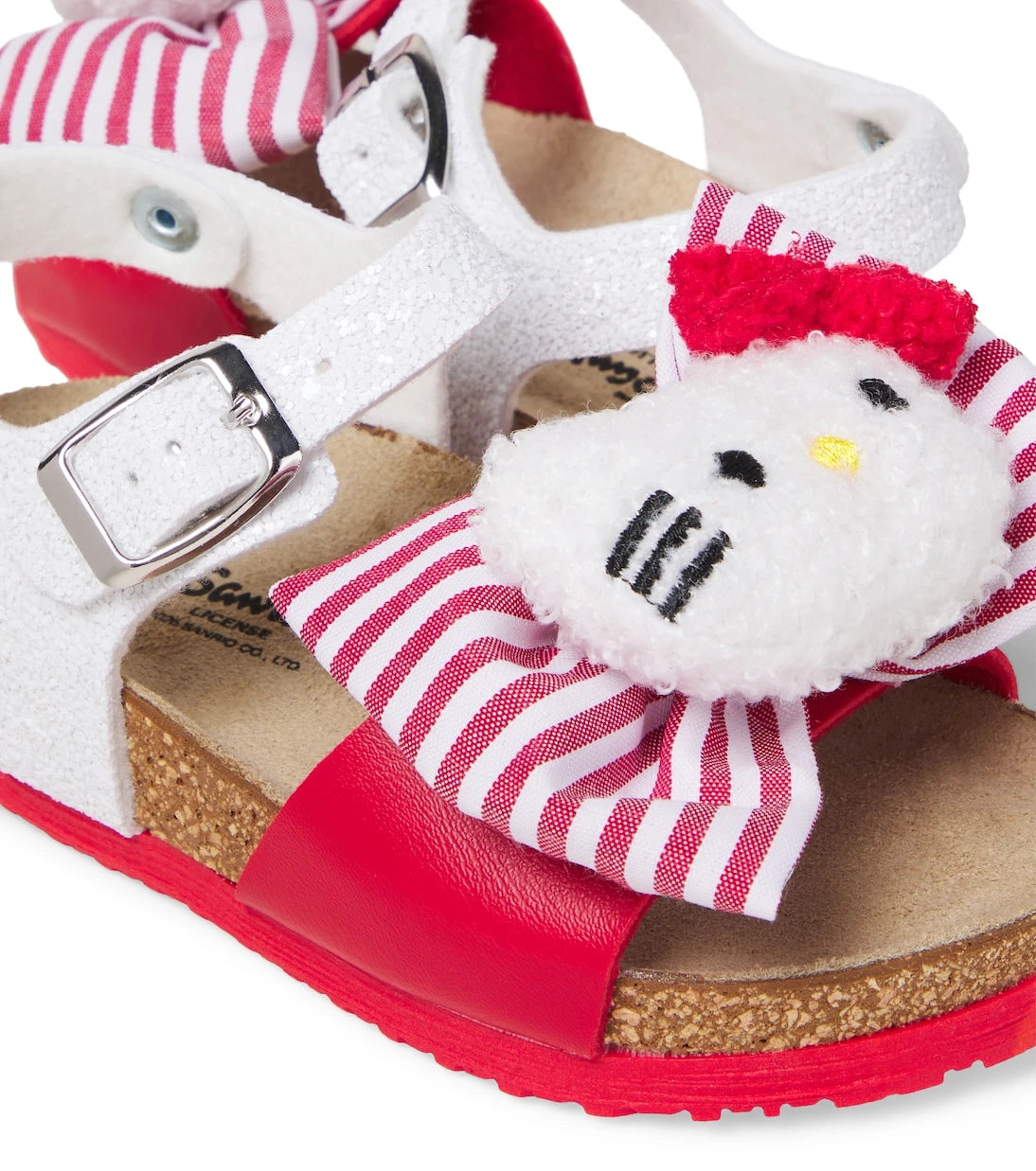Monnalisa - صندل بأشرطة بعقدة بتصميم Hello Kitty